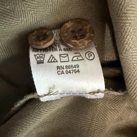 Tommy Bahama Olive Green 100% Silk Short Sleeve Button-Up Shirt - Size XL - Picture 9 of 13